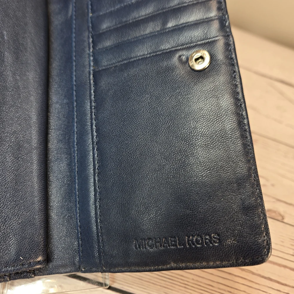 Michael Kors Navy Blue Leather‎ Wallet